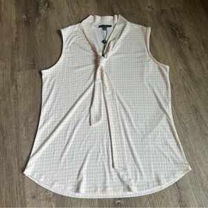 🔴Adrianna Papell Sleeveless Tie-Neck Top in Cream NWT